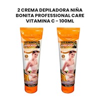 2 Crema Depiladora niña Bonita Professional Care Vitamina C - 100ml